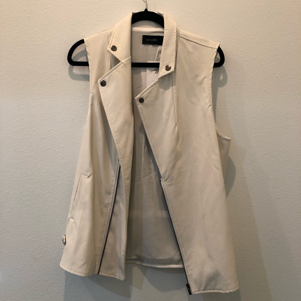 Mink pink faux leather vest